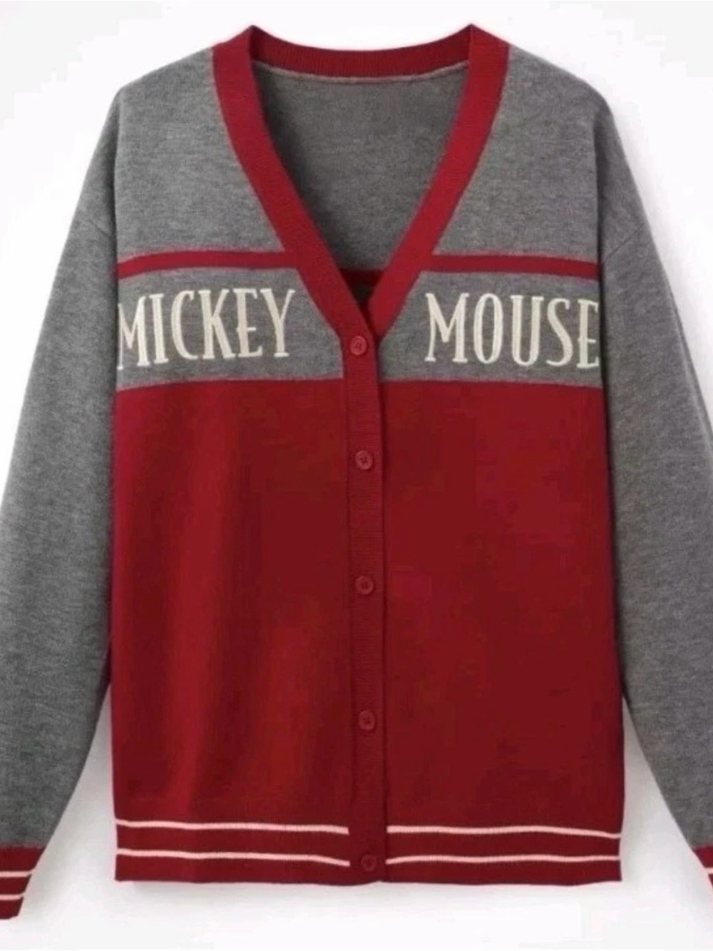 Disney Parks Mickey Mouse Letterman Cardigan Sweater By Her Universe NWT